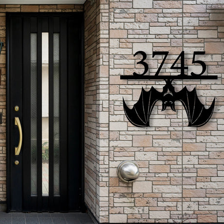 Custom Bat House Numbers Metal Garden Sign - BrossHome Metal Wall Art