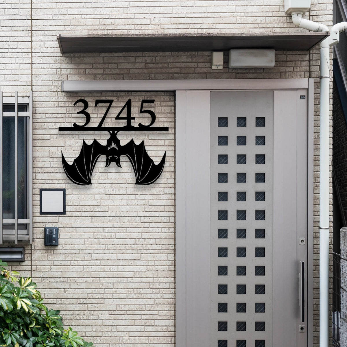 Custom Bat House Numbers Metal Garden Sign - BrossHome Metal Wall Art