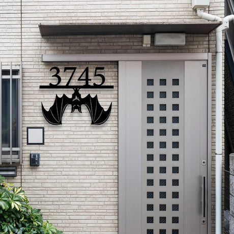 Custom Bat House Numbers Metal Garden Sign - BrossHome Metal Wall Art
