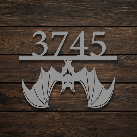 Custom Bat House Numbers Metal Garden Sign - BrossHome Metal Wall Art