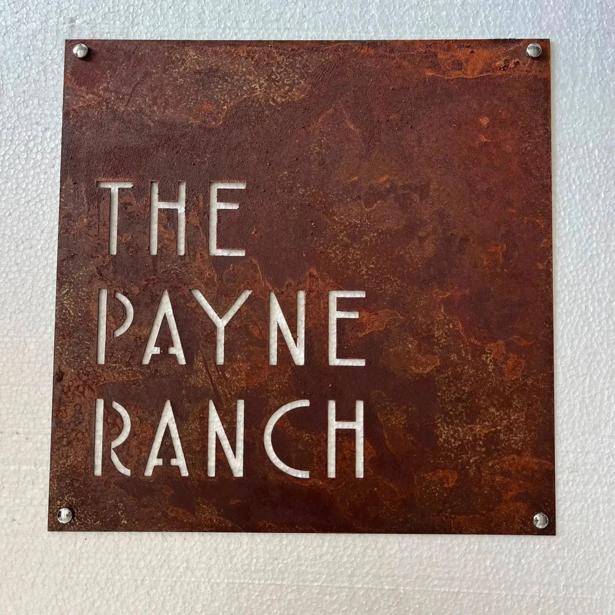 Custom Business Logo Sign – Personalized Raw Steel Metal Wall Sign - BrossHome Metal Wall Art