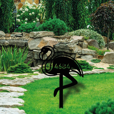 Custom Flamingo Address Garden Stake - BrossHome Metal Wall Art