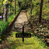 Custom Heart and Paws Stake Metal Garden Sign - BrossHome Metal Wall Art