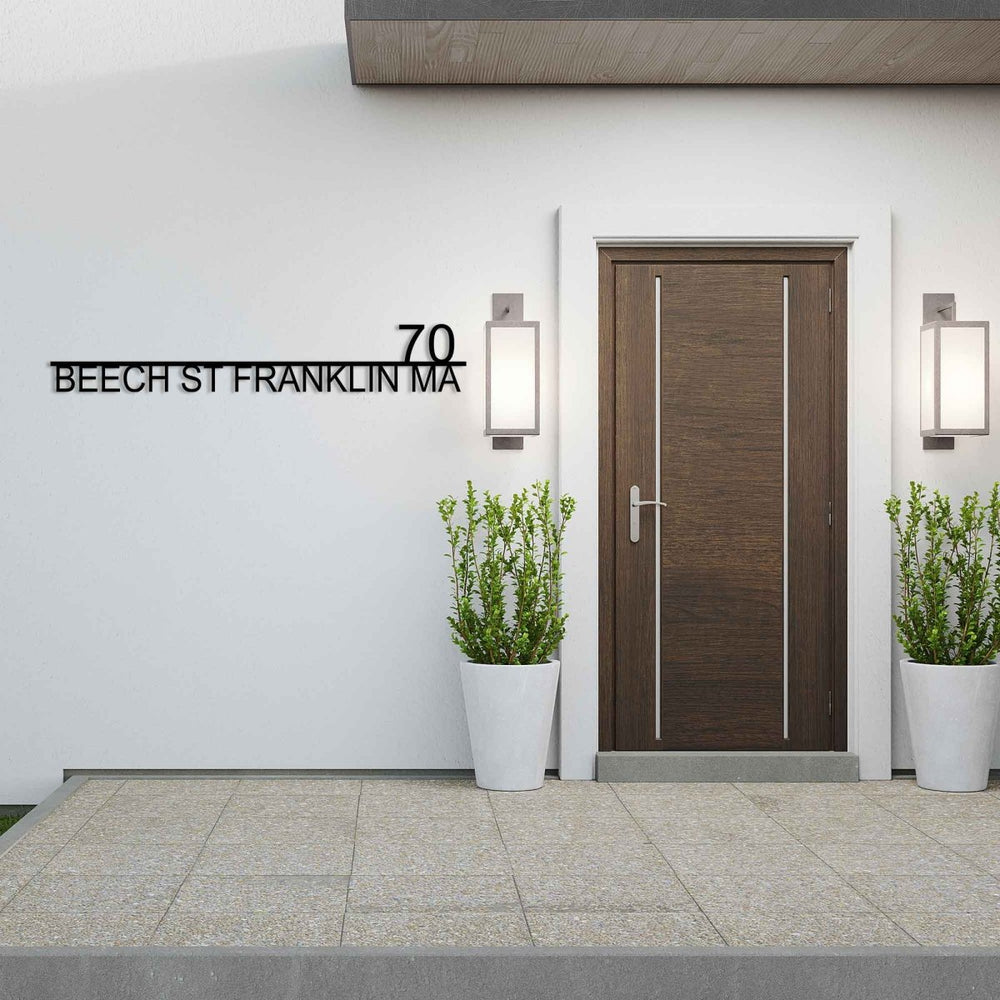 Custom House Number Address Metal Garden Sign Wall Art Decor - BrossHome Metal Wall Art