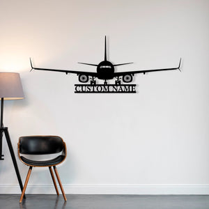 Custom Metal Airplane Wall Art - Personalized Aviation Decor for Office, Game Room, or Home