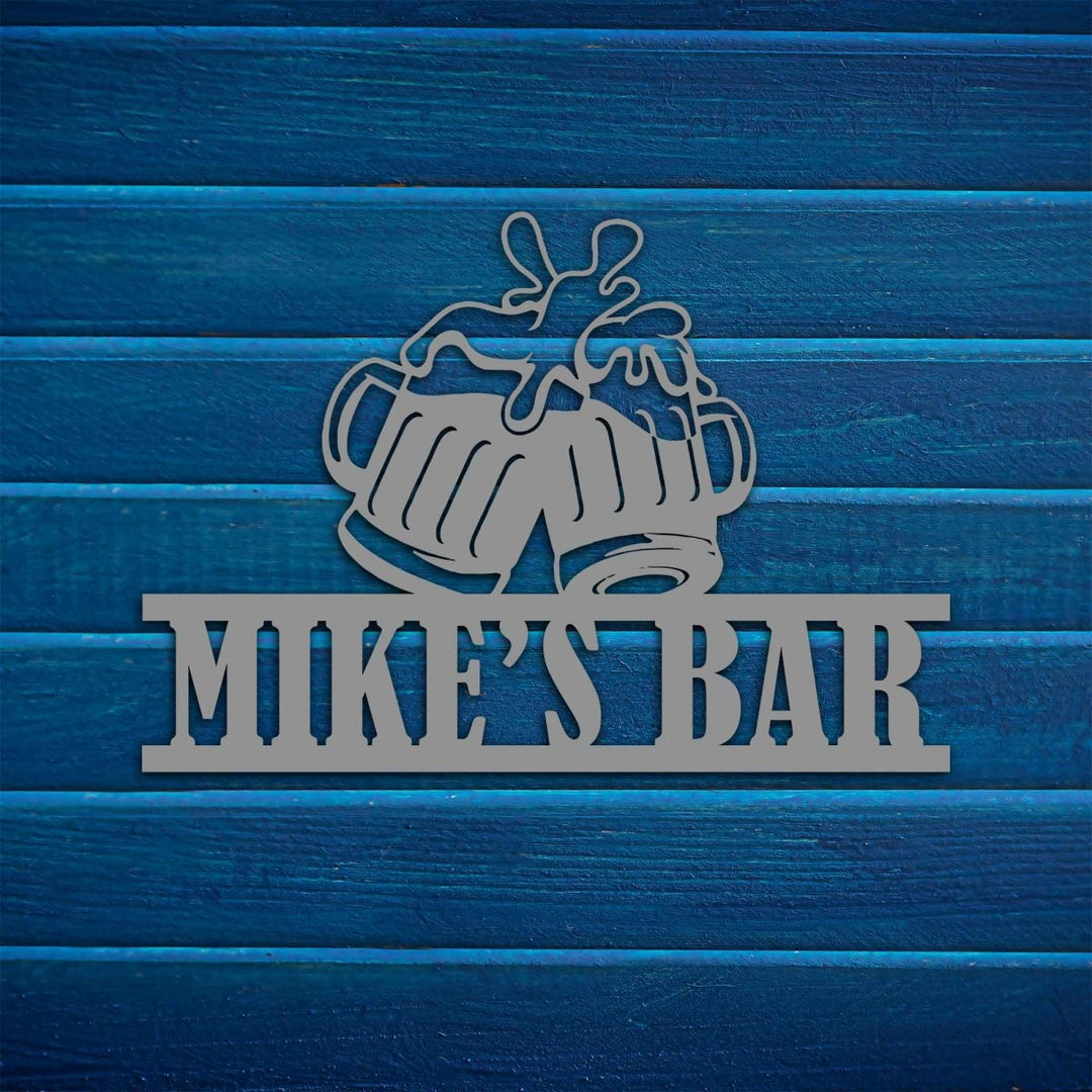 Custom Metal Bar Sign with Beer Mugs - BrossHome Metal Wall Art