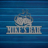 Custom Metal Bar Sign with Beer Mugs - BrossHome Metal Wall Art