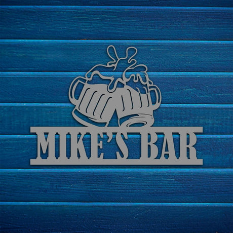 Custom Metal Bar Sign with Beer Mugs - BrossHome Metal Wall Art
