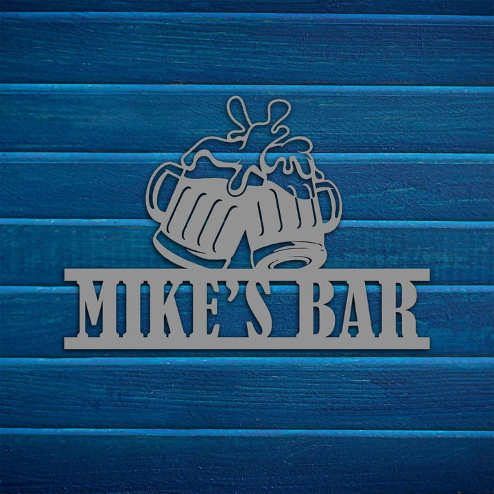 Custom Metal Bar Sign with Beer Mugs - BrossHome Metal Wall Art