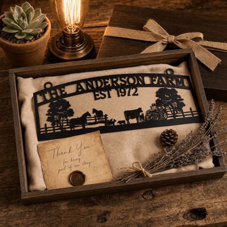 Custom Metal Farm Sign – The Anderson Farm – Established 1972 - BrossHome Metal Wall Art