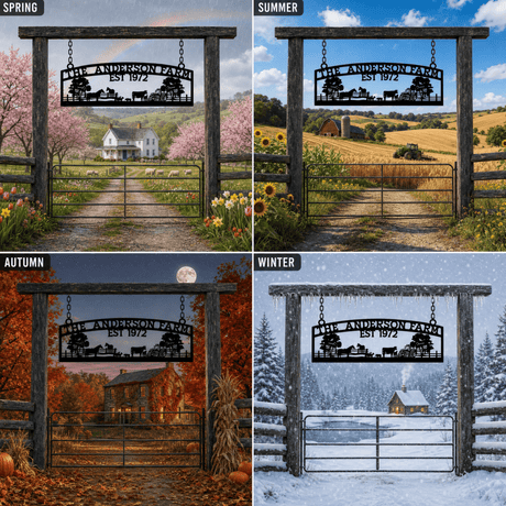 Custom Metal Farm Sign – The Anderson Farm – Established 1972 - BrossHome Metal Wall Art