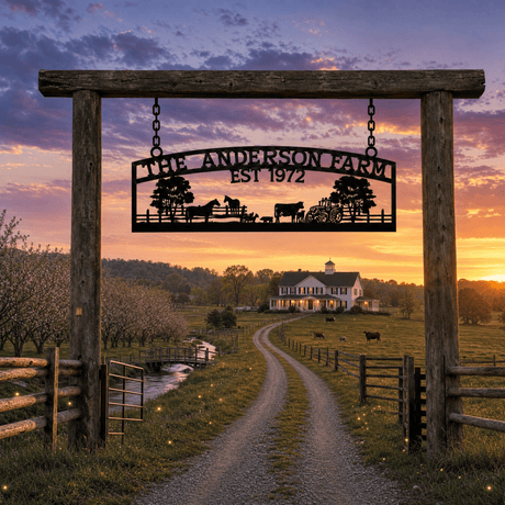 Custom Metal Farm Sign – The Anderson Farm – Established 1972 - BrossHome Metal Wall Art