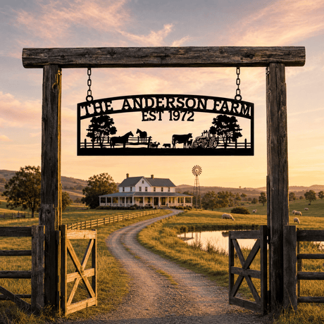 Custom Metal Farm Sign – The Anderson Farm – Established 1972 - BrossHome Metal Wall Art