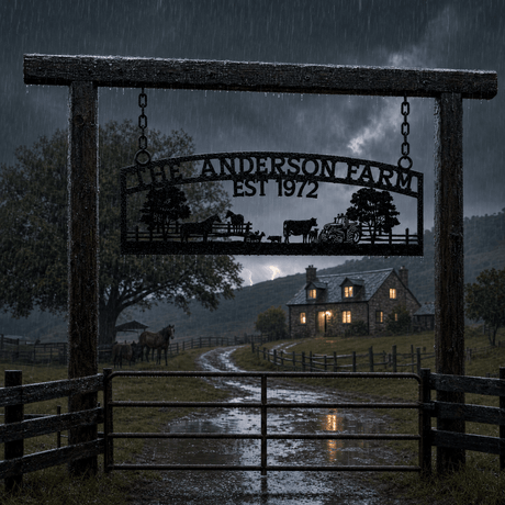 Custom Metal Farm Sign – The Anderson Farm – Established 1972 - BrossHome Metal Wall Art