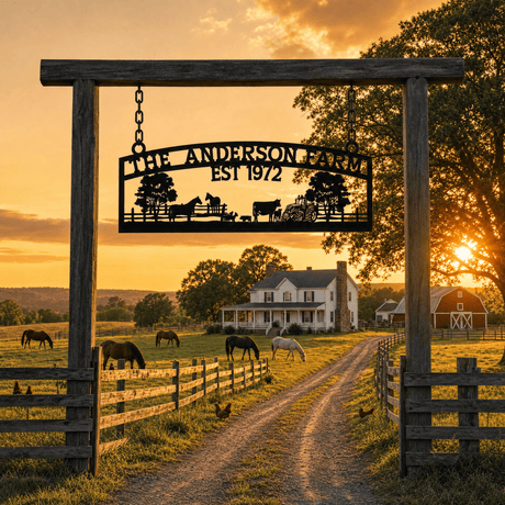 Custom Metal Farm Sign – The Anderson Farm – Established 1972 - BrossHome Metal Wall Art