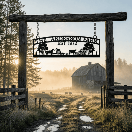 Custom Metal Farm Sign – The Anderson Farm – Established 1972 - BrossHome Metal Wall Art