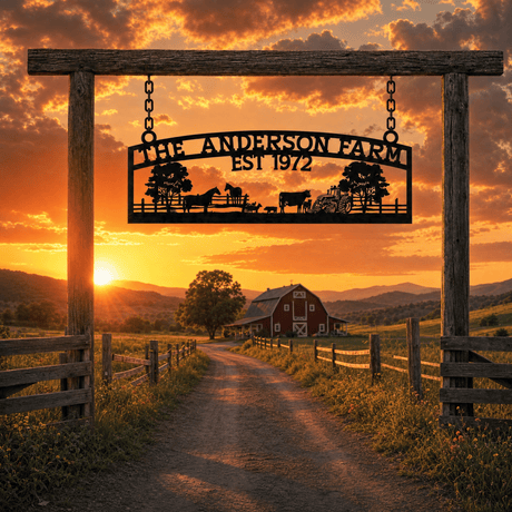 Custom Metal Farm Sign – The Anderson Farm – Established 1972 - BrossHome Metal Wall Art