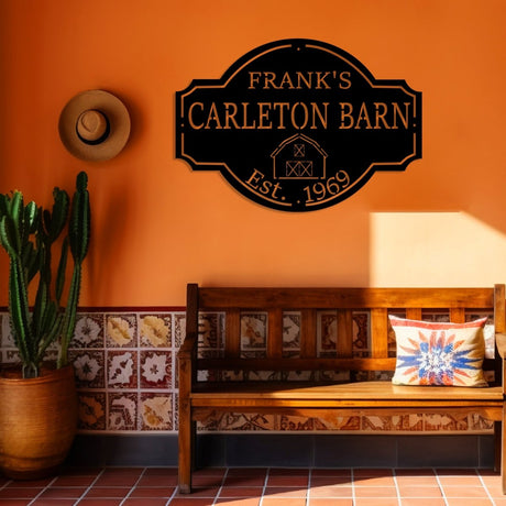 Custom Metal Farm Sign (With Family Name and Established Date) - BrossHome Metal Wall Art
