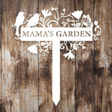 Custom Metal Garden Sign Stake - Ornamental Bird and Floral Design for Outdoor Decoration - BrossHome Metal Wall Art