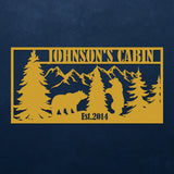Custom Mountain Bear Lodge Sign - BrossHome Metal Wall Art