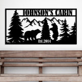 Custom Mountain Bear Lodge Sign - BrossHome Metal Wall Art
