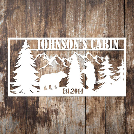 Custom Mountain Bear Lodge Sign - BrossHome Metal Wall Art