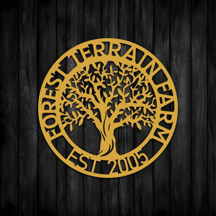 Custom Tree Metal Garden Sign Wall Art Decor - BrossHome Metal Wall Art