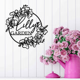 Custom Your Name Metal Hanging Garden Sign - BrossHome Metal Wall Art