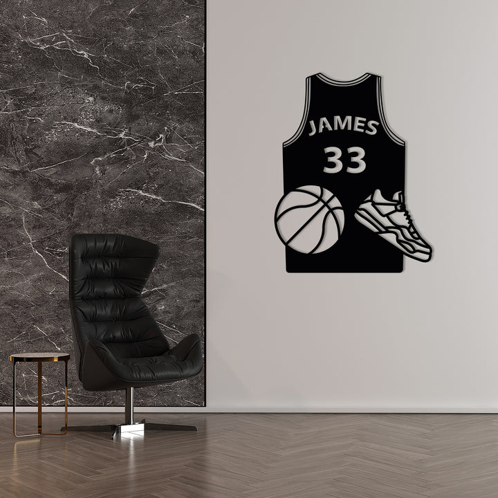 Basketball Jersey Name Custom Wall Art Decor