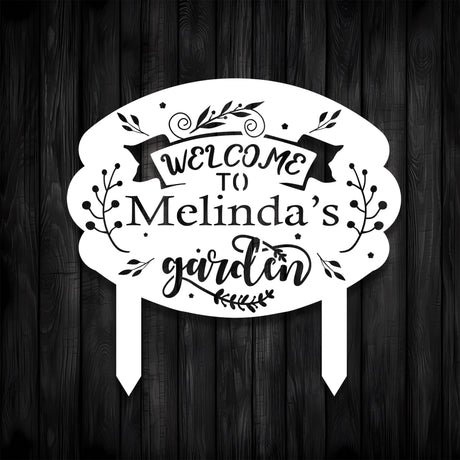 Customizable Garden Sign with Welcome Text - BrossHome Metal Wall Art
