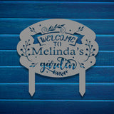 Customizable Garden Sign with Welcome Text - BrossHome Metal Wall Art