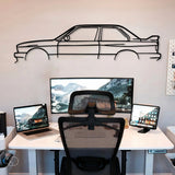 E30 M3 Metal Car Silhouette Wall Art - BrossHome Metal Wall Art