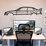 E36 M3 Car Silhouette Metal Wall Art - BrossHome Metal Wall Art