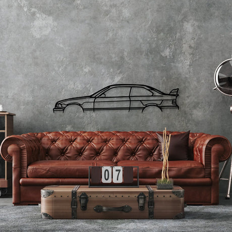 E36 M3 Car Silhouette Metal Wall Art - BrossHome Metal Wall Art