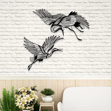 Elegant Birds in Flight Metal Sculpture - BrossHome Metal Wall Art