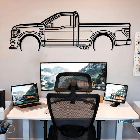 F150 Super Snake Sport Silhouette Metal Wall Art - BrossHome Metal Wall Art
