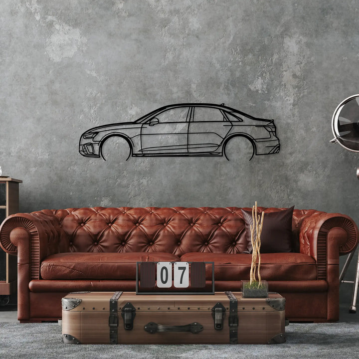 S4 Sedan Car Silhouette Metal Wall Art