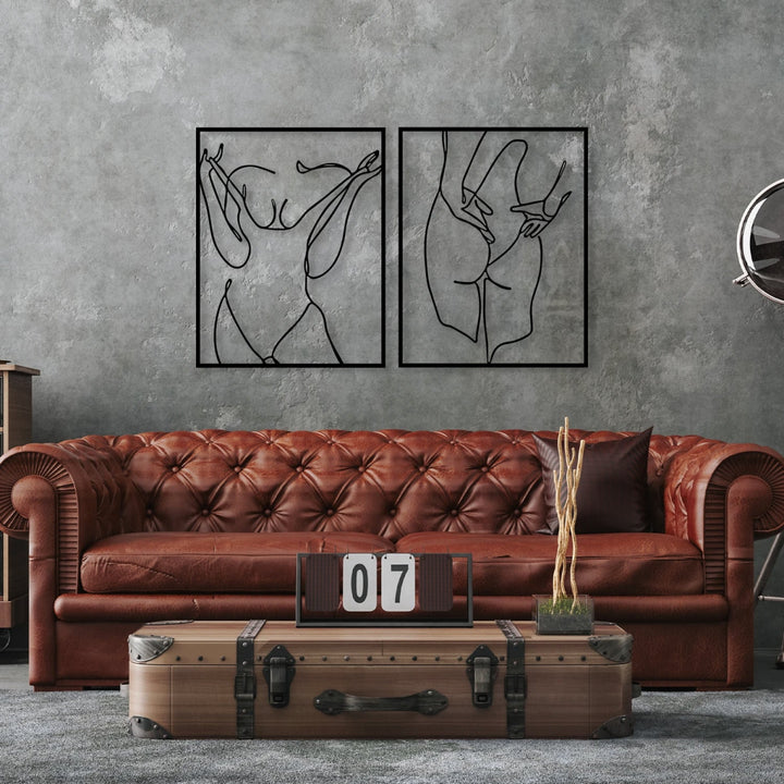 Female Figure Metal Wall Art (Set of 2) - BrossHome Metal Wall Art
