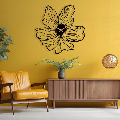 FLOWER SHAPED METAL WALL CLOCK - BrossHome Metal Wall Art