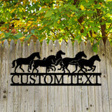 Galloping Horses Custom Metal Garden Sign Decor - BrossHome Metal Wall Art