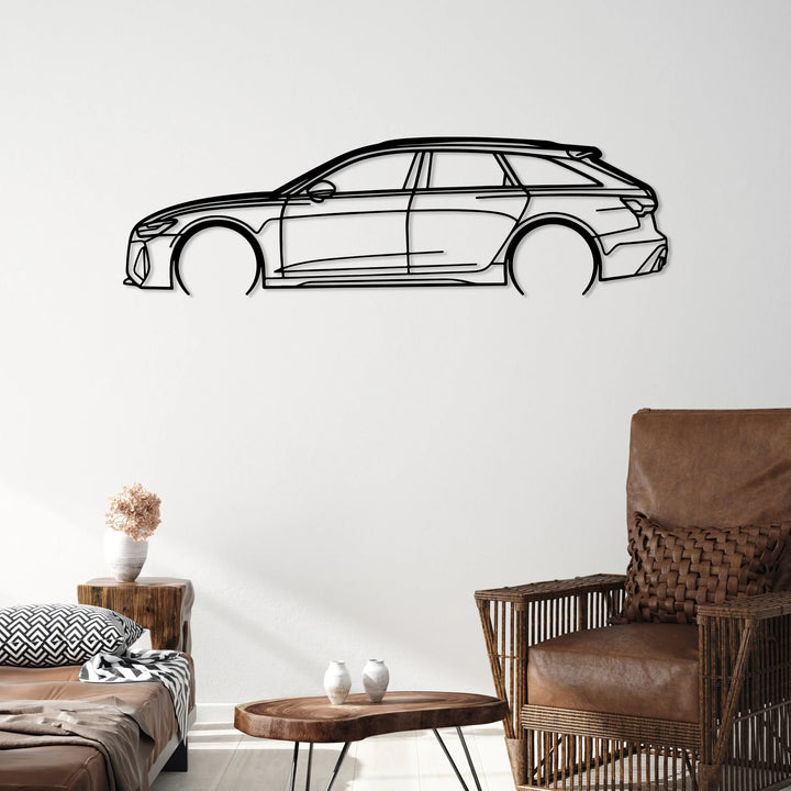 RS6 C8 Car Metal Silhouette Art - 3