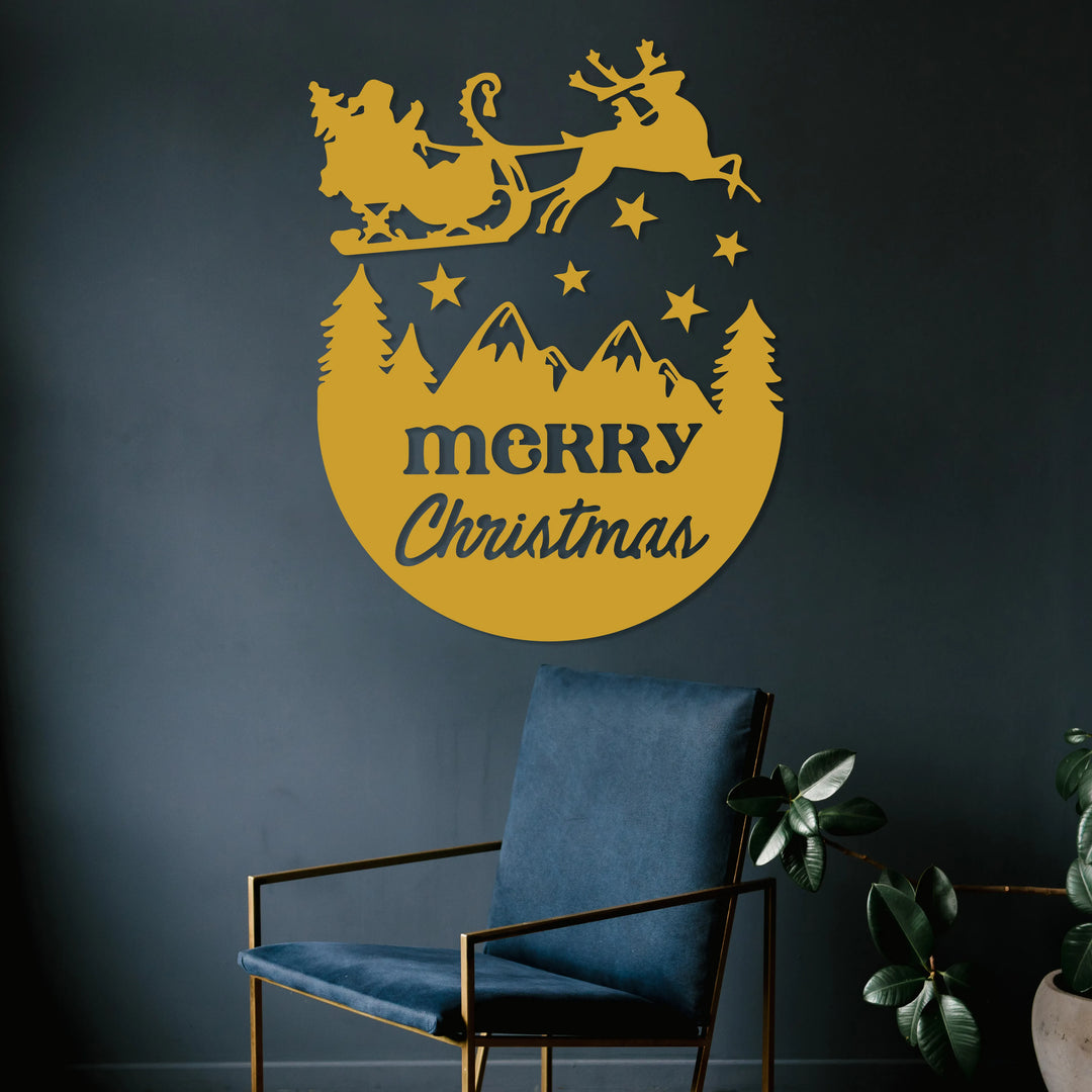 Metal Wall Decor Draft - Merry Christmas Livingroom Metal Wall Art