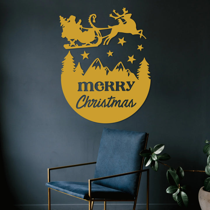 Metal Wall Decor Draft - Merry Christmas Livingroom Metal Wall Art