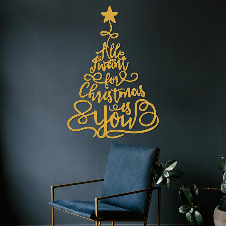 Merry Christmas Tree Metal Wall Decor - 9