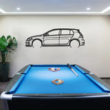 Golf Gti Car Silhouette Wall Art - BrossHome Metal Wall Art