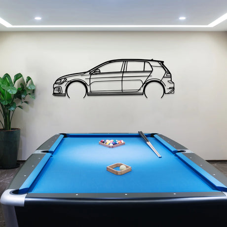 Golf Gti Car Silhouette Wall Art - BrossHome Metal Wall Art
