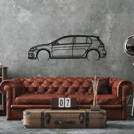 Golf Gti Car Silhouette Wall Art - BrossHome Metal Wall Art