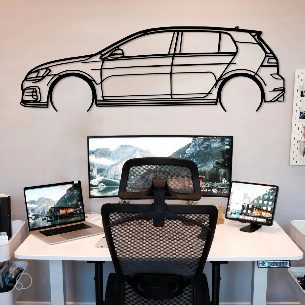 Golf Gti Car Silhouette Wall Art - BrossHome Metal Wall Art
