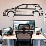 Golf Gti Car Silhouette Wall Art - BrossHome Metal Wall Art