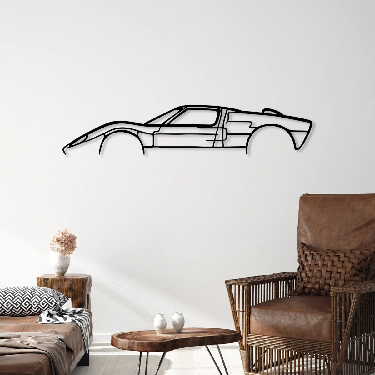 GT40 Car Silhouette Metal Wall Art - BrossHome Metal Wall Art